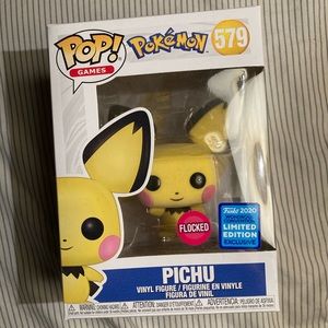 In box exclusive flocked (fuzzy) Pichu Pokémon Funko POP figure